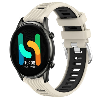 For Xiaomi MI Watch Color 22mm Sports Two-Color Steel Buckle Silicone Watch Band(Starlight+Black) - Smart Wear by PMC Jewellery | Online Shopping South Africa | PMC Jewellery