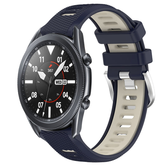 For Samsung Galaxy Watch3 45mm 22mm Sports Two-Color Steel Buckle Silicone Watch Band(Midnight Blue+Starlight) - Smart Wear by PMC Jewellery | Online Shopping South Africa | PMC Jewellery
