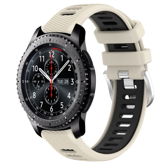 For Samsung Gear S3 Frontier 22mm Sports Two-Color Steel Buckle Silicone Watch Band(Starlight+Black) - Smart Wear by PMC Jewellery | Online Shopping South Africa | PMC Jewellery