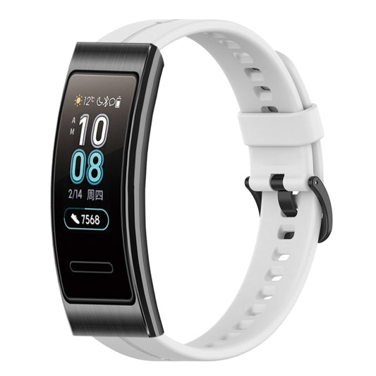 For Huawei Band 3 Solid Color Silicone Watch Band(White) - Smart Wear by PMC Jewellery | Online Shopping South Africa | PMC Jewellery