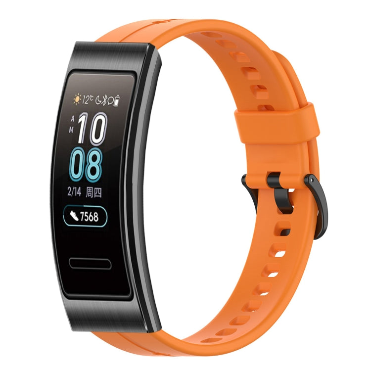 For Huawei Band 3 Solid Color Silicone Watch Band(Orange) - Smart Wear by PMC Jewellery | Online Shopping South Africa | PMC Jewellery