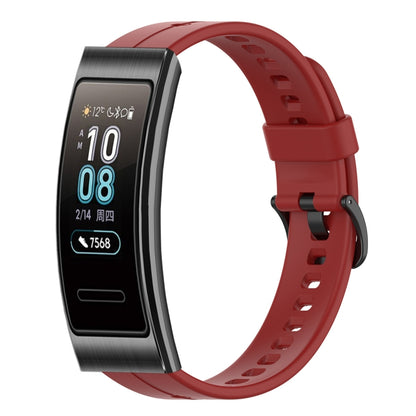 For Huawei Band 3 Solid Color Silicone Watch Band(Red) - Smart Wear by PMC Jewellery | Online Shopping South Africa | PMC Jewellery