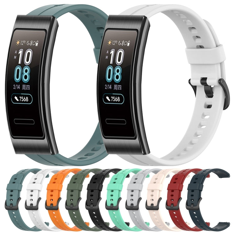 For Huawei Band 3 Solid Color Silicone Watch Band(White) - Smart Wear by PMC Jewellery | Online Shopping South Africa | PMC Jewellery