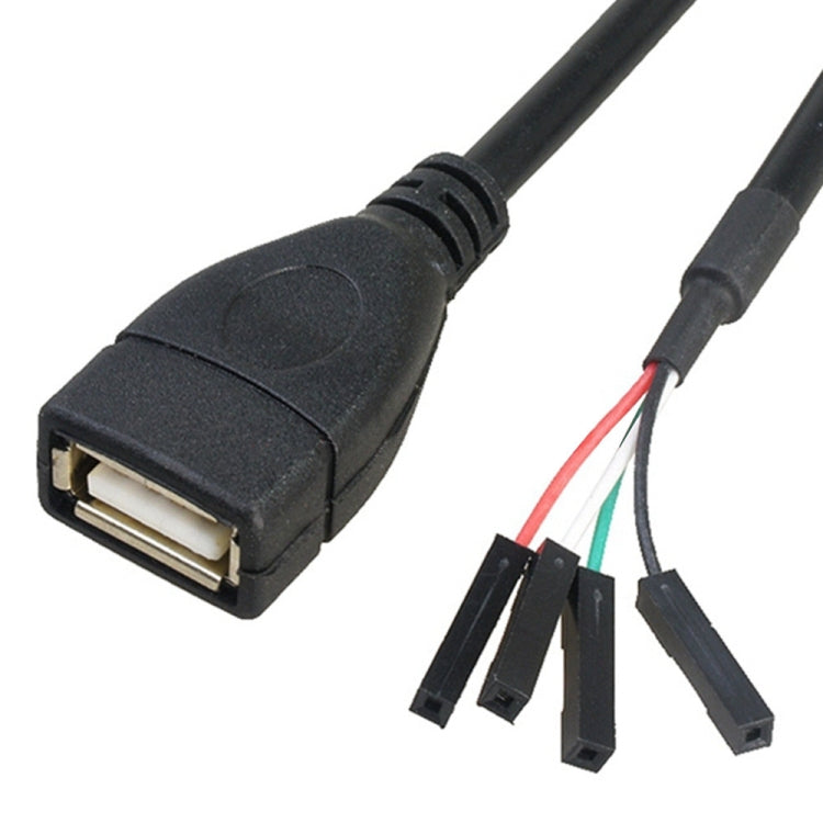 USB Male JUNSUNMAY USB 2.0 A to Female 4 Pin Dupont Motherboard Header Adapter Extender Cable, Length: 0.3m - USB Cable by JUNSUNMAY | Online Shopping South Africa | PMC Jewellery