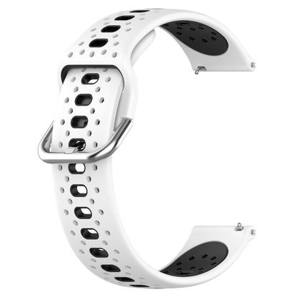 For Garmin Approach S40 20mm Breathable Two-Color Silicone Watch Band(White+Black) - Watch Bands by PMC Jewellery | Online Shopping South Africa | PMC Jewellery