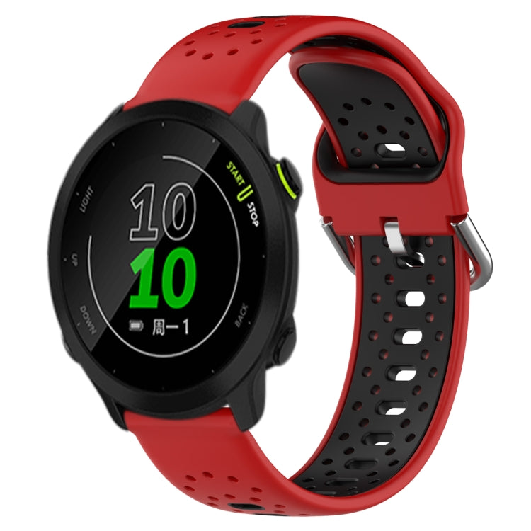 For Garmin Forerunner 158 20mm Breathable Two-Color Silicone Watch Band(Red+Black) - Watch Bands by PMC Jewellery | Online Shopping South Africa | PMC Jewellery