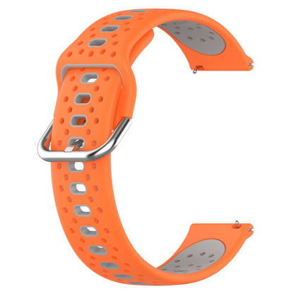 For Garmin Venu 20mm Breathable Two-Color Silicone Watch Band(Orange+Grey) - Watch Bands by PMC Jewellery | Online Shopping South Africa | PMC Jewellery