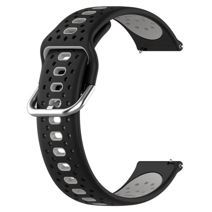 For Garmin Venu 20mm Breathable Two-Color Silicone Watch Band(Black+Grey) - Watch Bands by PMC Jewellery | Online Shopping South Africa | PMC Jewellery