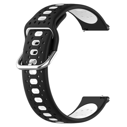 For Garmin Venu SQ 20mm Breathable Two-Color Silicone Watch Band(Black+White) - Watch Bands by PMC Jewellery | Online Shopping South Africa | PMC Jewellery