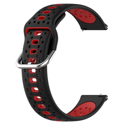 For Garmin VivoMove Style 20mm Breathable Two-Color Silicone Watch Band(Black+Red) - Watch Bands by PMC Jewellery | Online Shopping South Africa | PMC Jewellery