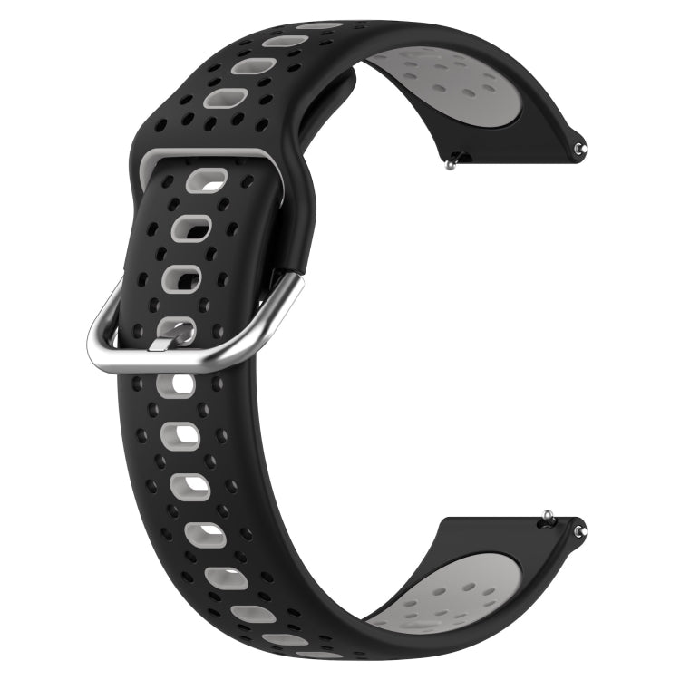 For Garmin VivoMove Style 20mm Breathable Two-Color Silicone Watch Band(Black+Grey) - Watch Bands by PMC Jewellery | Online Shopping South Africa | PMC Jewellery