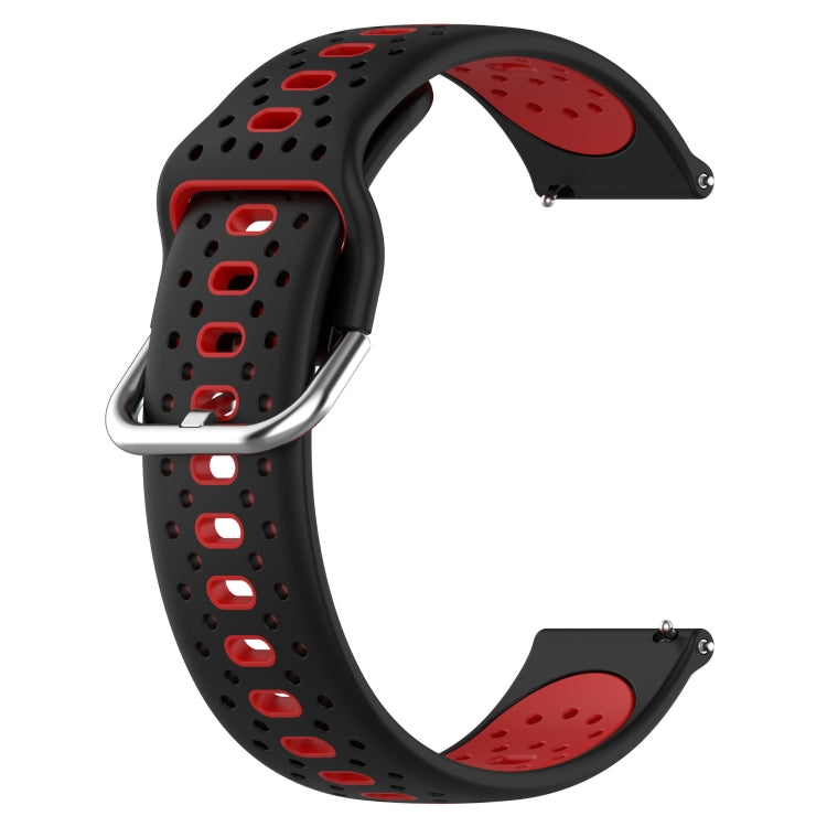 For Garmin VivoMove Luxe 20mm Breathable Two-Color Silicone Watch Band(Black+Red) - Watch Bands by PMC Jewellery | Online Shopping South Africa | PMC Jewellery