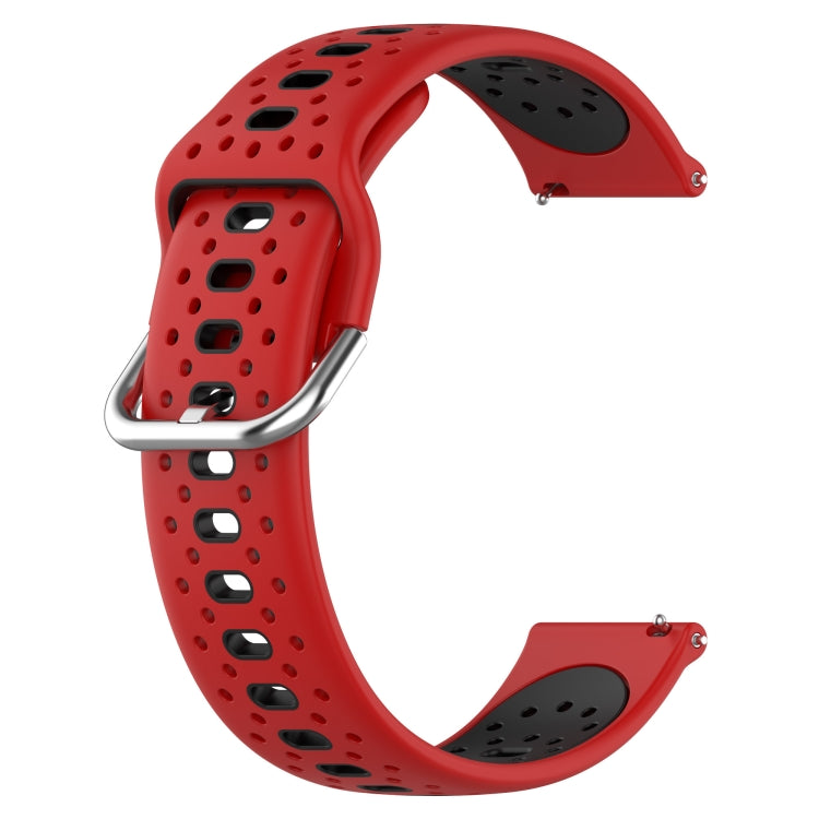 For Garmin Forerunner 245 20mm Breathable Two-Color Silicone Watch Band(Red+Black) - Watch Bands by PMC Jewellery | Online Shopping South Africa | PMC Jewellery