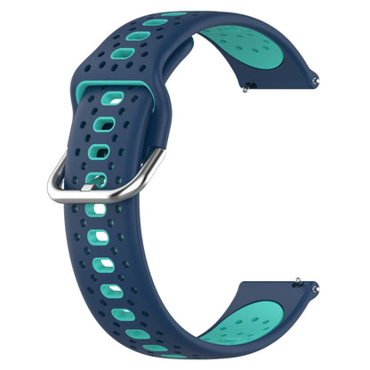 For Garmin Forerunner 245 20mm Breathable Two-Color Silicone Watch Band(Blue+Teal) - Watch Bands by PMC Jewellery | Online Shopping South Africa | PMC Jewellery