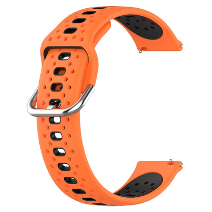 For Garmin Forerunner 645 Music 20mm Breathable Two-Color Silicone Watch Band(Orange+Black) - Watch Bands by PMC Jewellery | Online Shopping South Africa | PMC Jewellery