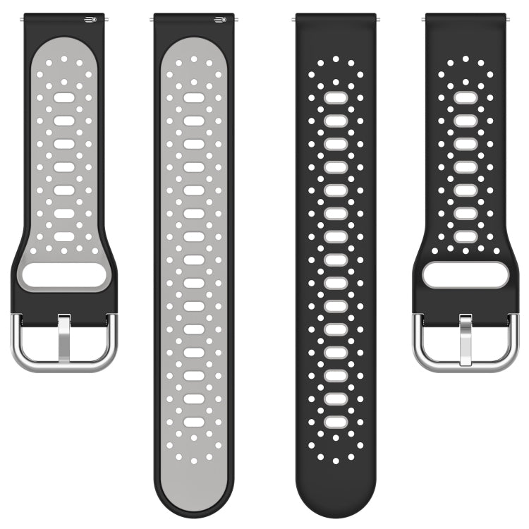 For Garmin Vivoactive3 20mm Breathable Two-Color Silicone Watch Band(White+Black) - Watch Bands by PMC Jewellery | Online Shopping South Africa | PMC Jewellery