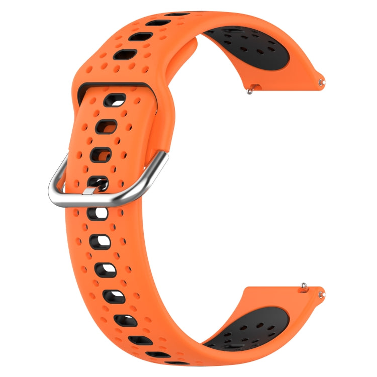 For Samsung Galaxy Watch 4 40mm 20mm Breathable Two-Color Silicone Watch Band(Orange+Black) - Watch Bands by PMC Jewellery | Online Shopping South Africa | PMC Jewellery