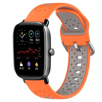 For Amazfit GTS 2 Mini 20mm Breathable Two-Color Silicone Watch Band(Orange+Grey) - Watch Bands by PMC Jewellery | Online Shopping South Africa | PMC Jewellery