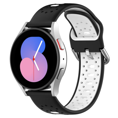 For Huawei Watch 2 20mm Breathable Two-Color Silicone Watch Band(Black+White) - Watch Bands by PMC Jewellery | Online Shopping South Africa | PMC Jewellery