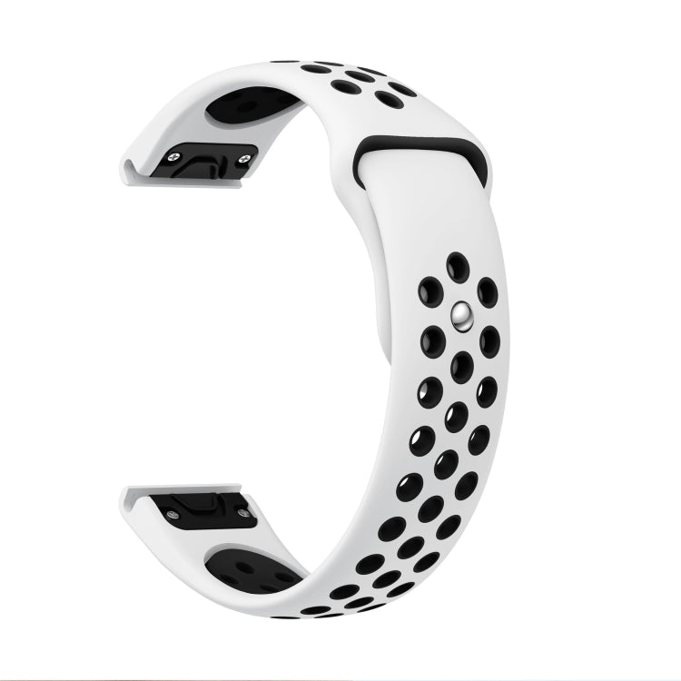 For Garmin Approach S62 22mm Sports Breathable Silicone Watch Band(White+Black) -  by PMC Jewellery | Online Shopping South Africa | PMC Jewellery