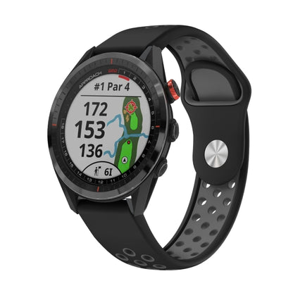 For Garmin Approach S62 22mm Sports Breathable Silicone Watch Band(Black+Grey) -  by PMC Jewellery | Online Shopping South Africa | PMC Jewellery