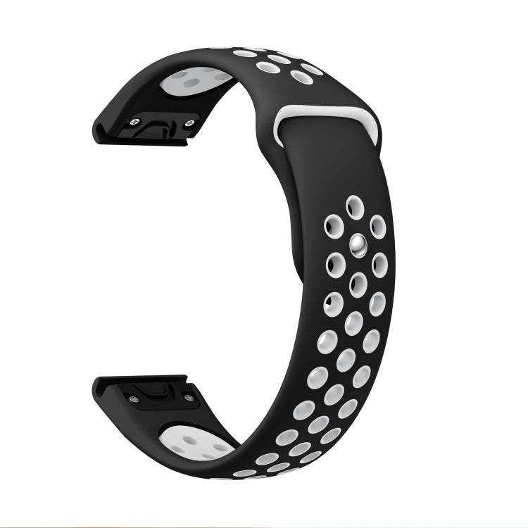 For Garmin Forerunner 955 22mm Sports Breathable Silicone Watch Band(Black+White) -  by PMC Jewellery | Online Shopping South Africa | PMC Jewellery