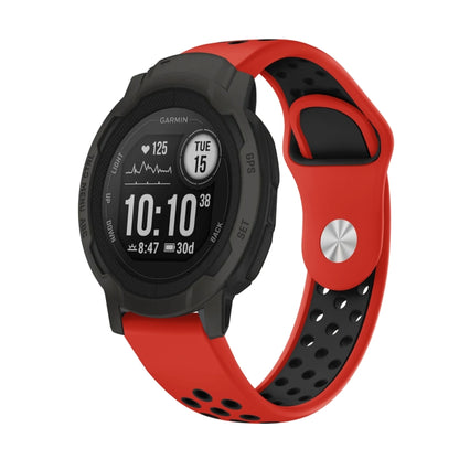 For Garmin Instinct 2 22mm Sports Breathable Silicone Watch Band(Red+Black) -  by PMC Jewellery | Online Shopping South Africa | PMC Jewellery