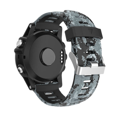 For Garmin Tactix 7 Pro 26mm Camouflage Printed Silicone Watch Band(Black+Digital  Camouflage) -  by PMC Jewellery | Online Shopping South Africa | PMC Jewellery