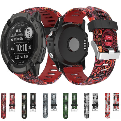 For Garmin Fenix 6X Sapphire 26mm Camouflage Printed Silicone Watch Band(Black+Digital  Camouflage) -  by PMC Jewellery | Online Shopping South Africa | PMC Jewellery