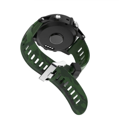 For Garmin Fenix 6X 26mm Camouflage Printed Silicone Watch Band(Army Green+Bamboo Camouflage) -  by PMC Jewellery | Online Shopping South Africa | PMC Jewellery