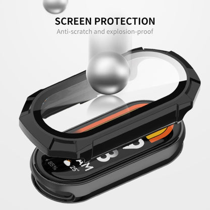 For Xiaomi Mi Band 8 ENKAY Hat-Prince Full Coverage PC Frame + Tempered Glass Film Watch Case(Blue) -  by ENKAY | Online Shopping South Africa | PMC Jewellery