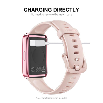 For Huawei Band 8 ENKAY Hat-Prince Full Coverage Electroplated Soft TPU Watch Case with Screen Protection(Pink) - Watch Cases by ENKAY | Online Shopping South Africa | PMC Jewellery