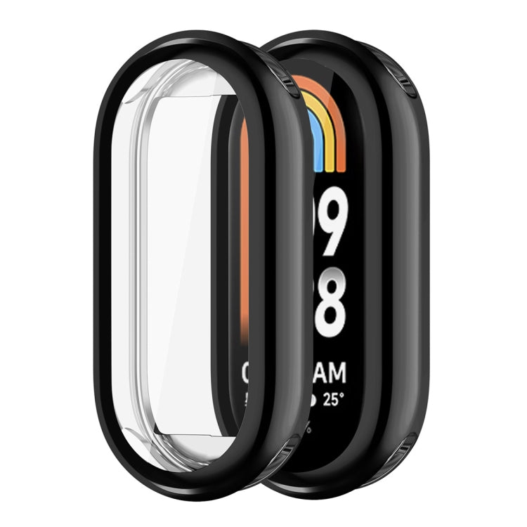 For Xiaomi Mi Band 8 ENKAY Hat-Prince Full Coverage Electroplated Soft TPU Watch Case with Screen Protection(Black) - Watch Cases by ENKAY | Online Shopping South Africa | PMC Jewellery