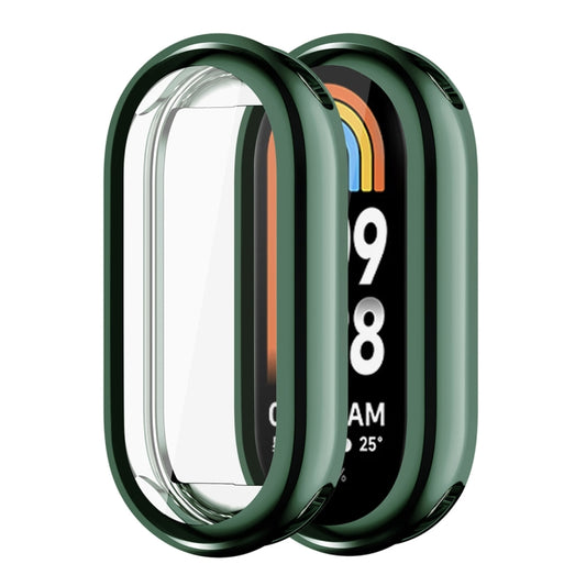 For Xiaomi Mi Band 8 ENKAY Hat-Prince Full Coverage Electroplated Soft TPU Watch Case with Screen Protection(Dark Green) - Watch Cases by ENKAY | Online Shopping South Africa | PMC Jewellery