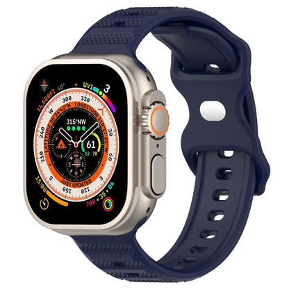 For Apple Watch Ultra 49mm Reverse Buckle Dot Texture Silicone Watch Band(Midnight Blue) - Watch Bands by PMC Jewellery | Online Shopping South Africa | PMC Jewellery