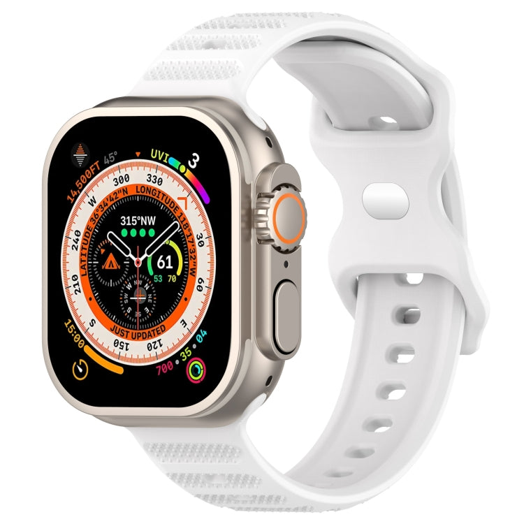 For Apple Watch 8 45mm Reverse Buckle Dot Texture Silicone Watch Band(White) - Watch Bands by PMC Jewellery | Online Shopping South Africa | PMC Jewellery