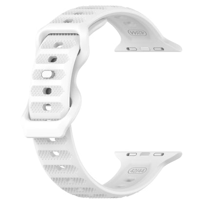 For Apple Watch 8 45mm Reverse Buckle Dot Texture Silicone Watch Band(White) - Watch Bands by PMC Jewellery | Online Shopping South Africa | PMC Jewellery