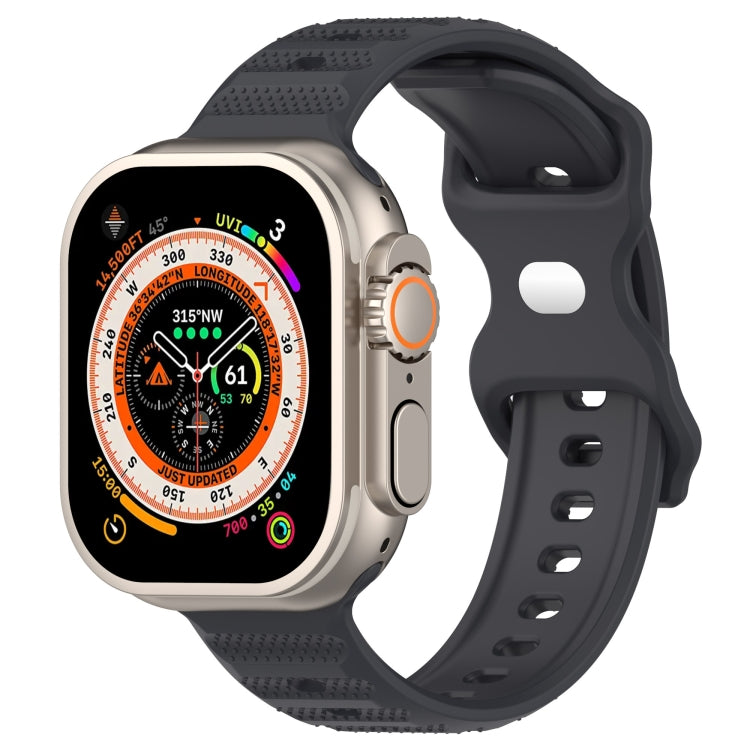 For Apple Watch 8 45mm Reverse Buckle Dot Texture Silicone Watch Band(Dark Gray) - Watch Bands by PMC Jewellery | Online Shopping South Africa | PMC Jewellery