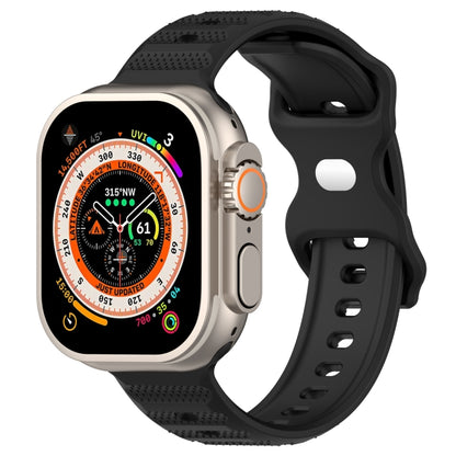 For Apple Watch 8 41mm Reverse Buckle Dot Texture Silicone Watch Band(Black) - Watch Bands by PMC Jewellery | Online Shopping South Africa | PMC Jewellery