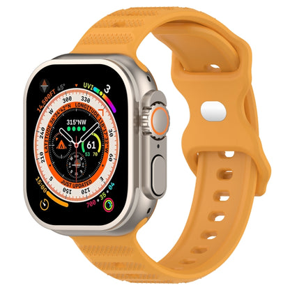 For Apple Watch 8 41mm Reverse Buckle Dot Texture Silicone Watch Band(Yellow) - Watch Bands by PMC Jewellery | Online Shopping South Africa | PMC Jewellery