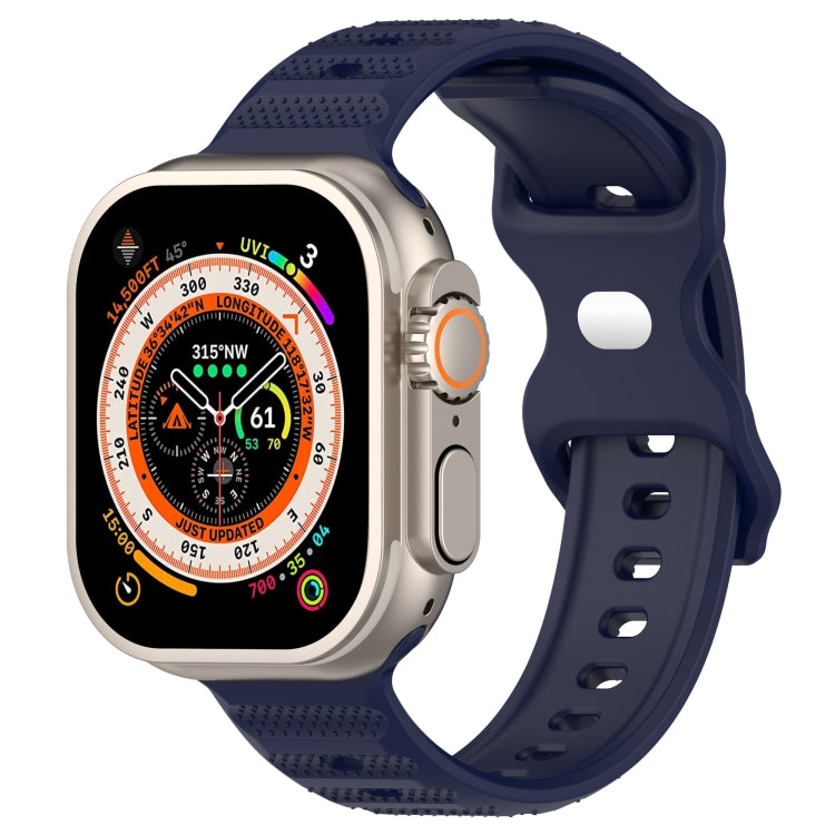 For Apple Watch 8 41mm Reverse Buckle Dot Texture Silicone Watch Band(Midnight Blue) - Watch Bands by PMC Jewellery | Online Shopping South Africa | PMC Jewellery