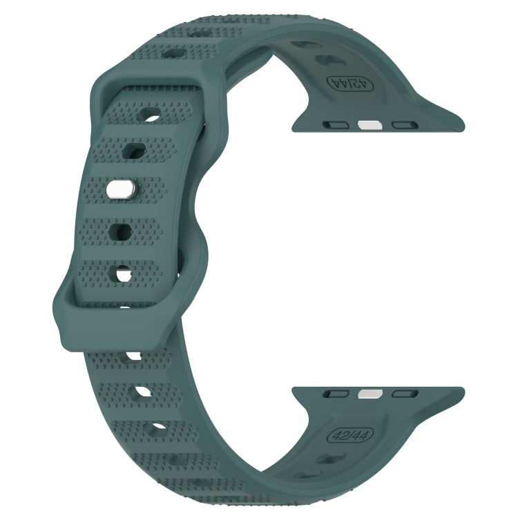 For Apple Watch 7 45mm Reverse Buckle Dot Texture Silicone Watch Band(Olive Green) - Watch Bands by PMC Jewellery | Online Shopping South Africa | PMC Jewellery