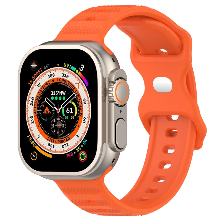 For Apple Watch 7 41mm Reverse Buckle Dot Texture Silicone Watch Band(Orange) - Watch Bands by PMC Jewellery | Online Shopping South Africa | PMC Jewellery