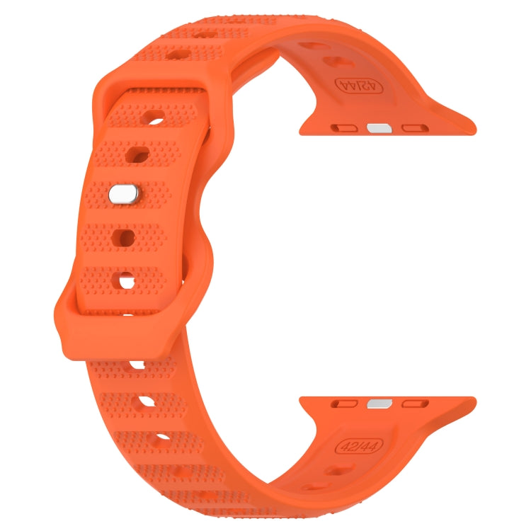 For Apple Watch 7 41mm Reverse Buckle Dot Texture Silicone Watch Band(Orange) - Watch Bands by PMC Jewellery | Online Shopping South Africa | PMC Jewellery