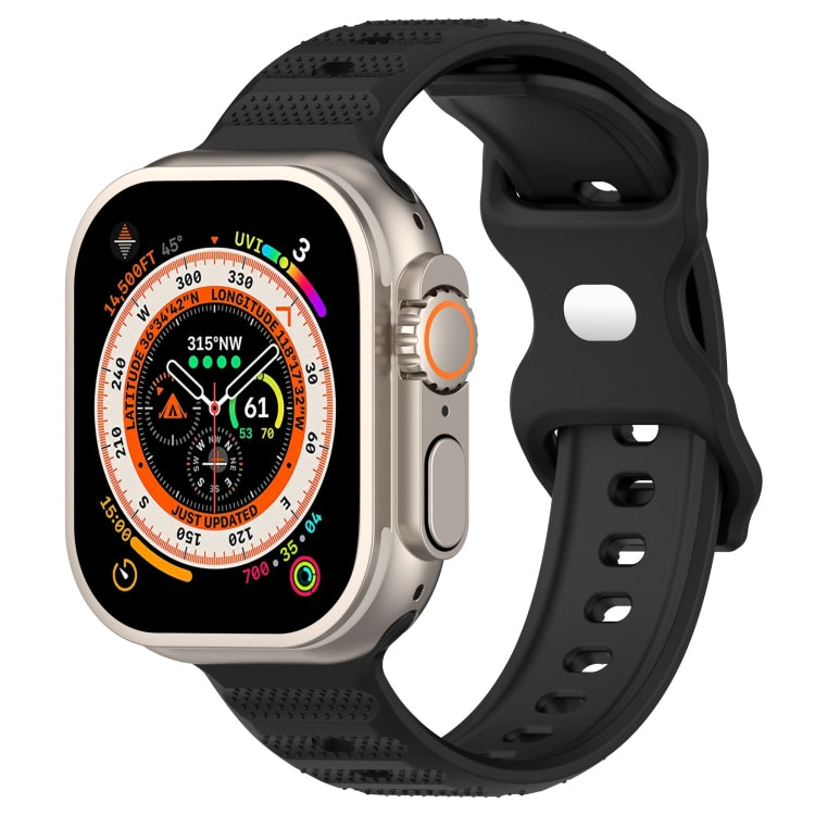 For Apple Watch 7 41mm Reverse Buckle Dot Texture Silicone Watch Band(Black) - Watch Bands by PMC Jewellery | Online Shopping South Africa | PMC Jewellery