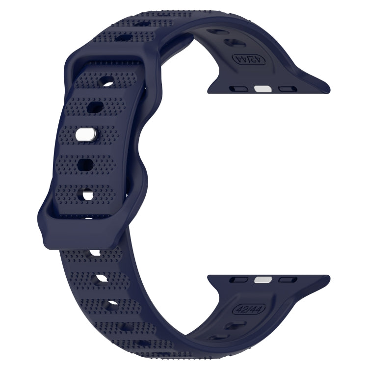 For Apple Watch 7 41mm Reverse Buckle Dot Texture Silicone Watch Band(Midnight Blue) - Watch Bands by PMC Jewellery | Online Shopping South Africa | PMC Jewellery