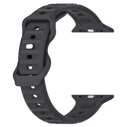 For Apple Watch SE 2022 44mm Reverse Buckle Dot Texture Silicone Watch Band(Dark Gray) - Watch Bands by PMC Jewellery | Online Shopping South Africa | PMC Jewellery