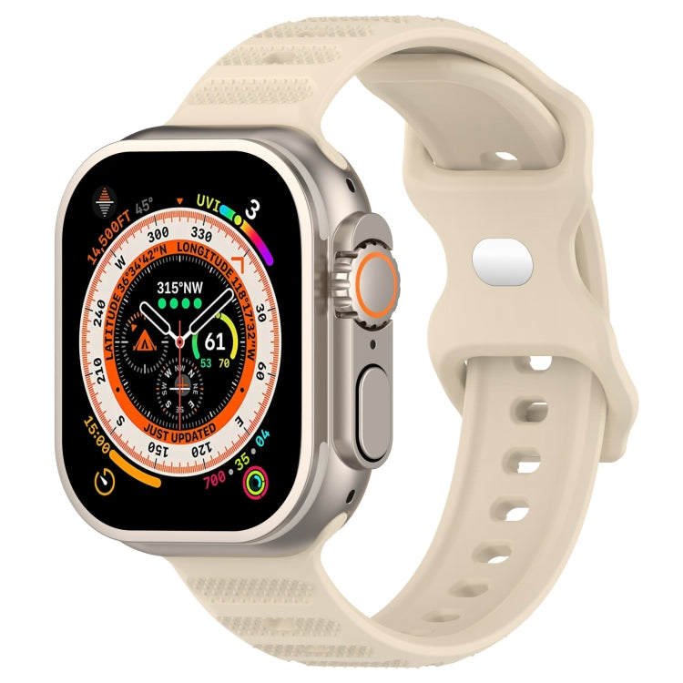 For Apple Watch SE 40mm Reverse Buckle Dot Texture Silicone Watch Band(Khaki) - Watch Bands by PMC Jewellery | Online Shopping South Africa | PMC Jewellery