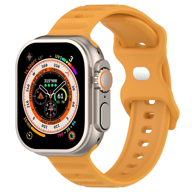 For Apple Watch 6 40mm Reverse Buckle Dot Texture Silicone Watch Band(Yellow) - Watch Bands by PMC Jewellery | Online Shopping South Africa | PMC Jewellery