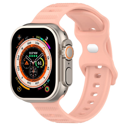 For Apple Watch 5 44mm Reverse Buckle Dot Texture Silicone Watch Band(Pink) - Watch Bands by PMC Jewellery | Online Shopping South Africa | PMC Jewellery